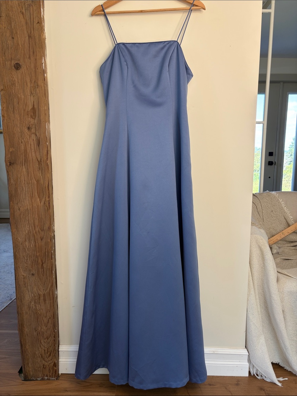 Alex Evenings cornflower Blue Spaghetti Strap Maxi Gown